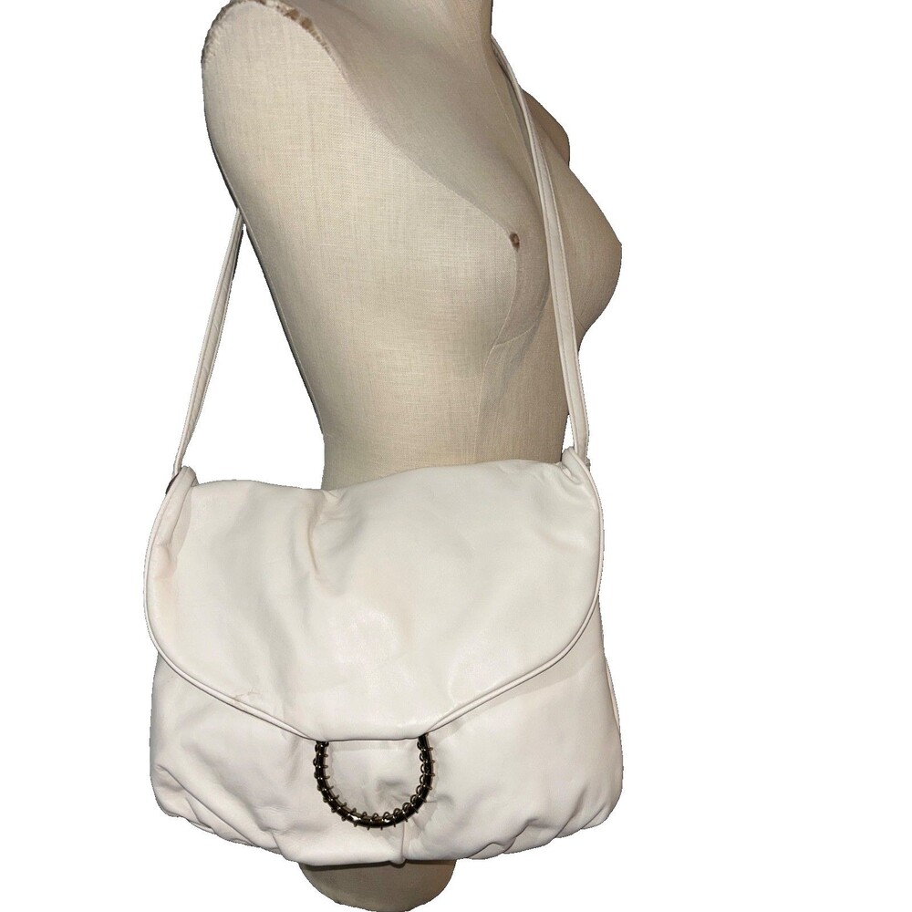 Letisse Vintage Women’s NWT Large Hobo Slouchy Messenger Bag Made in USA Ivory